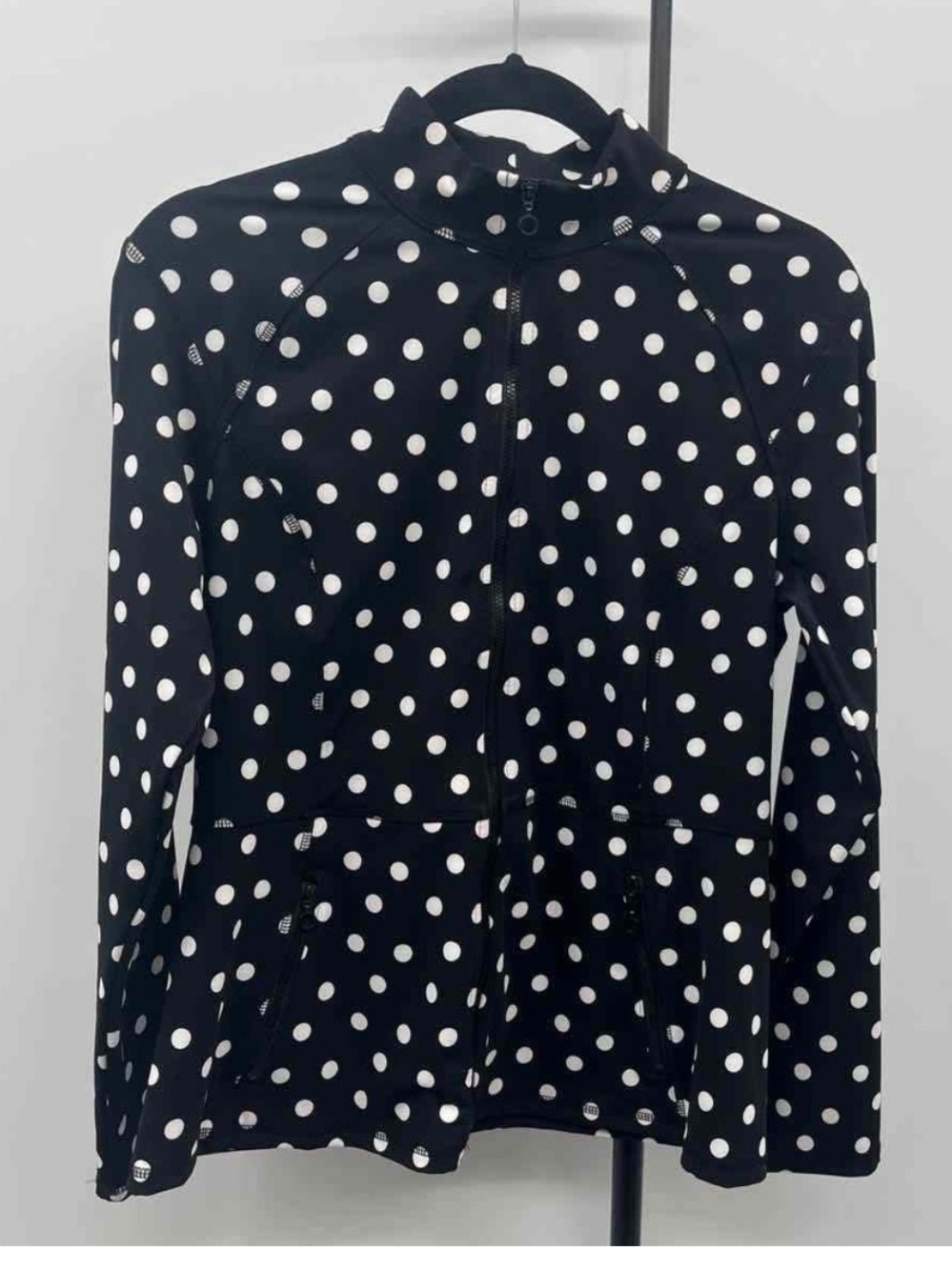 Cynthia Rowley Black and White Polka Dot Zip Jacket
